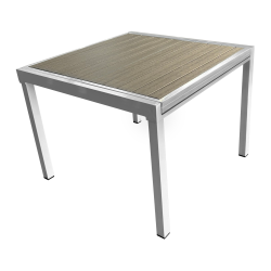 Záhradný rozkladací stôl, biela oceľ/sivá, DORIO